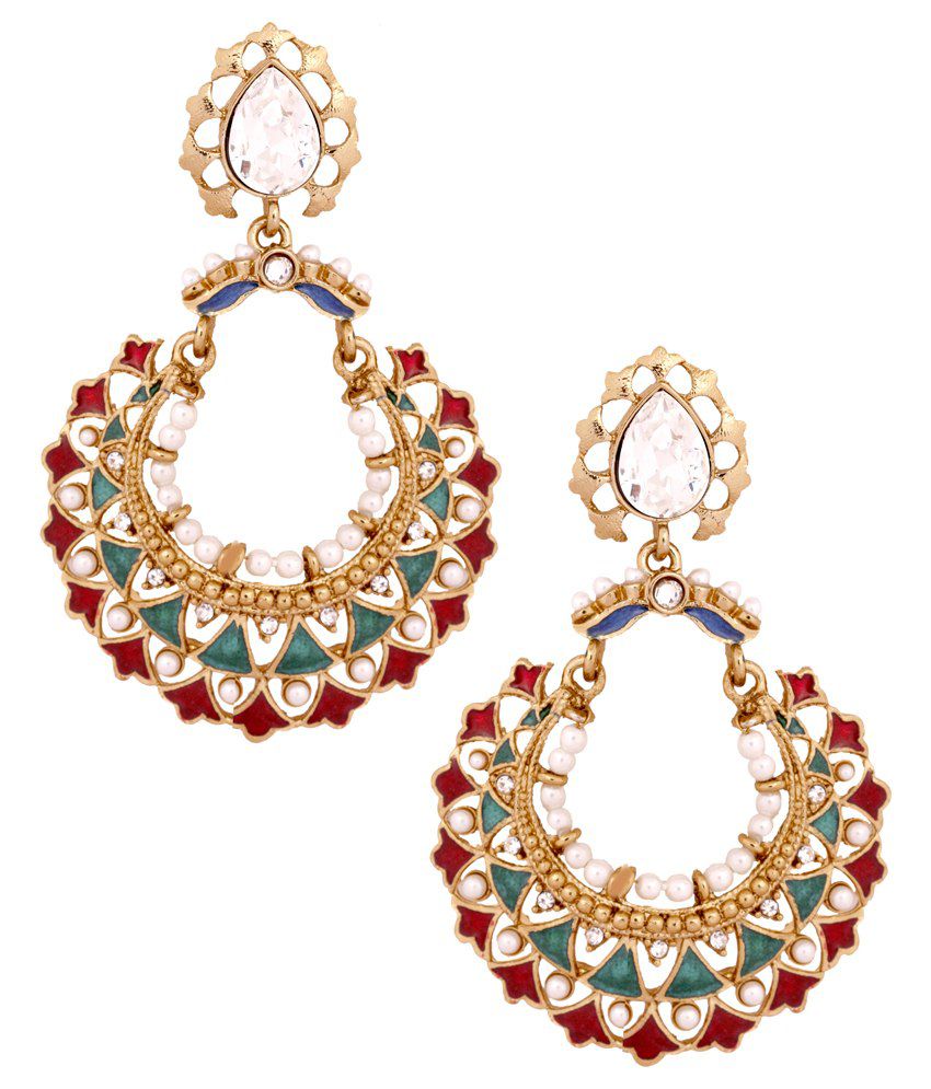     			Thejewelbox Multicolour Pearl Hanging Earrings