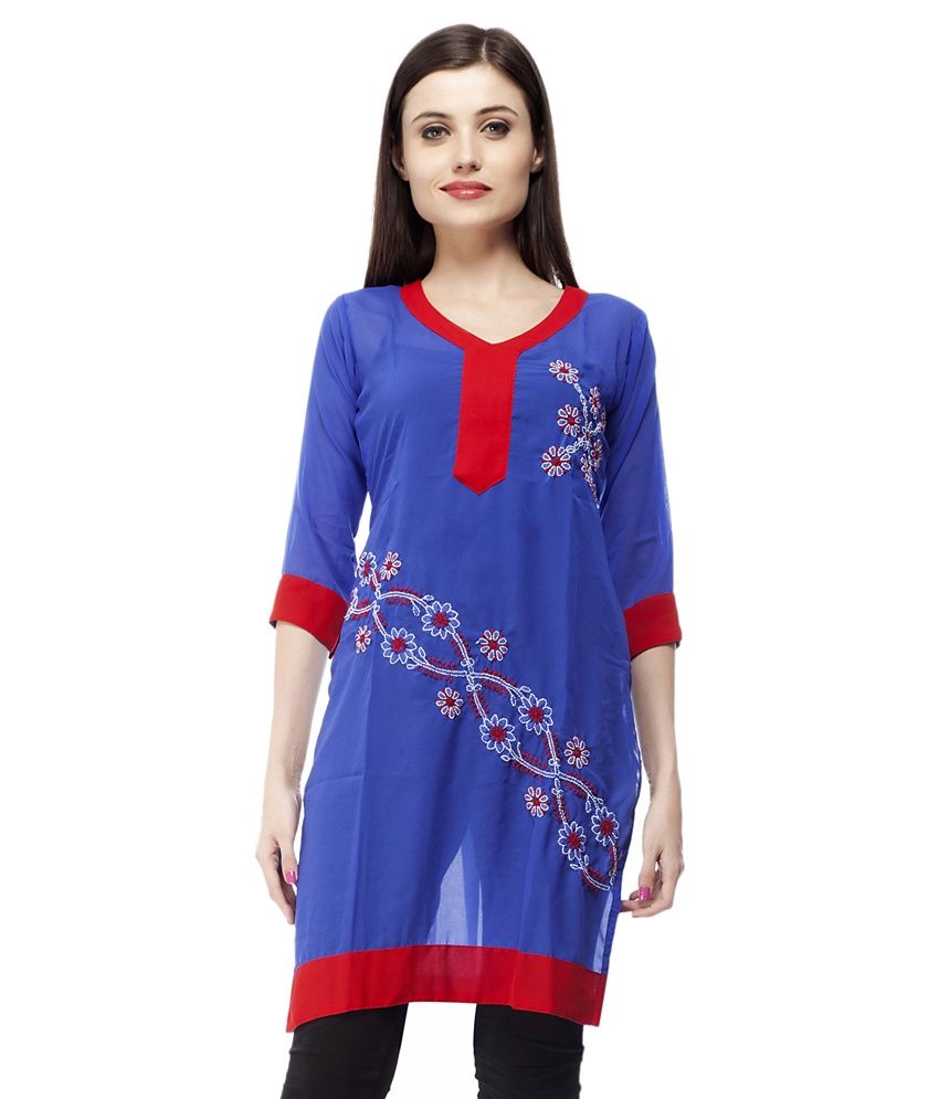 chiffon kurti on myntra
