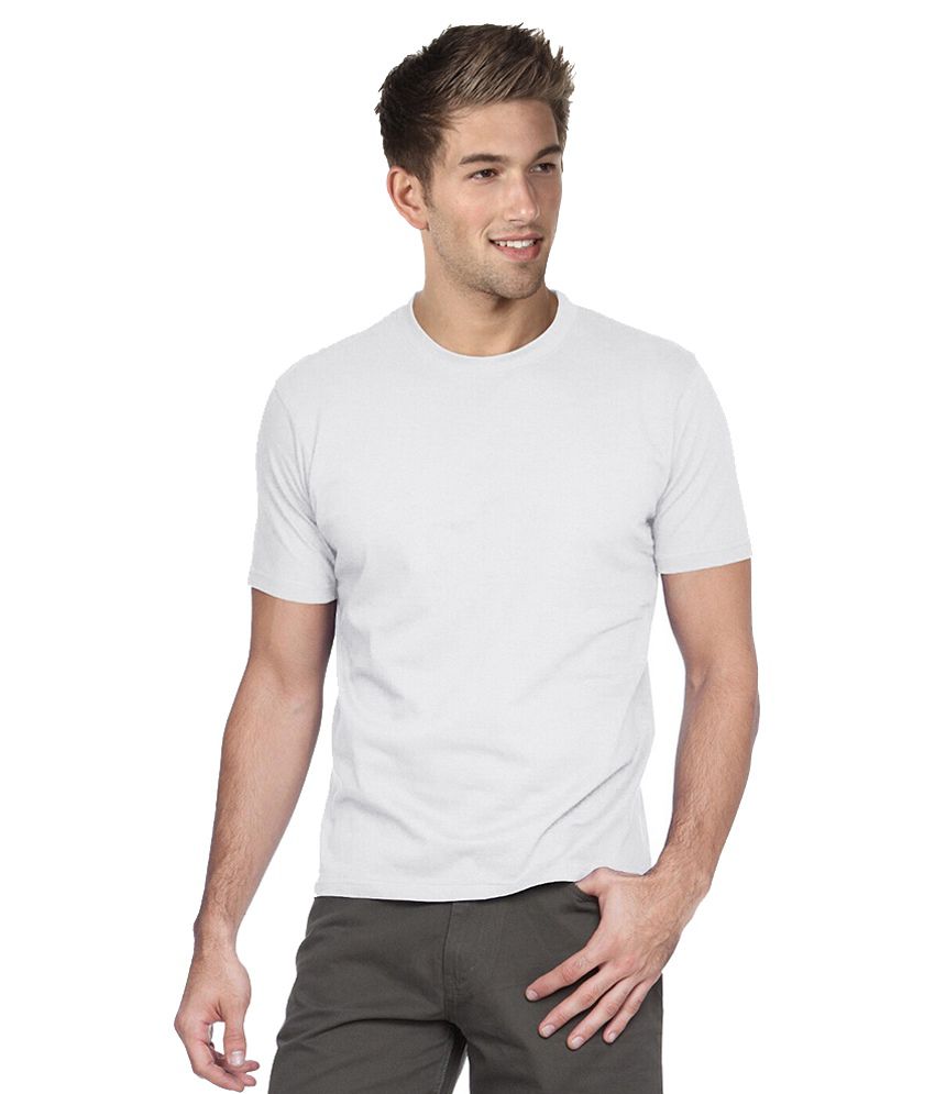 Pockets White Cotton Blend T -shirt - Single - Buy Pockets White Cotton ...
