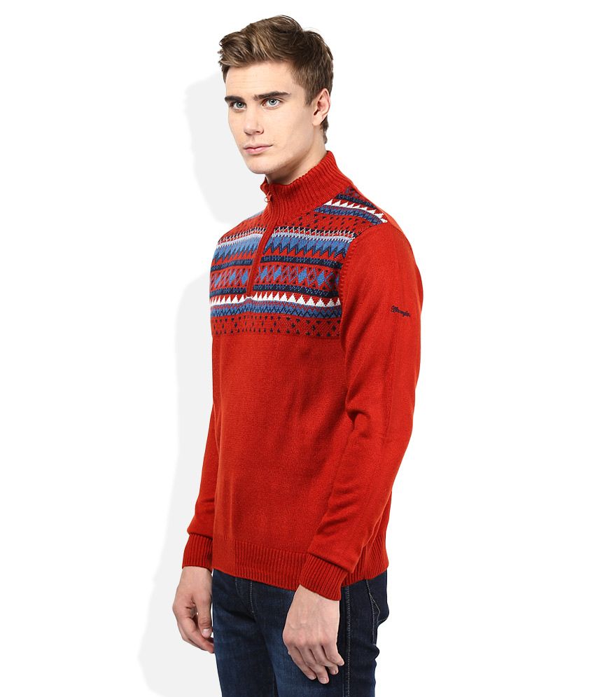 Wrangler Red Sweater - Buy Wrangler Red Sweater Online at Best Prices ...