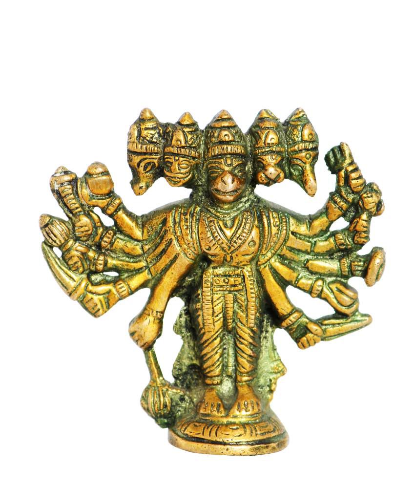     			Panchmukhi Lord Hanuman God Idol (9 cm)