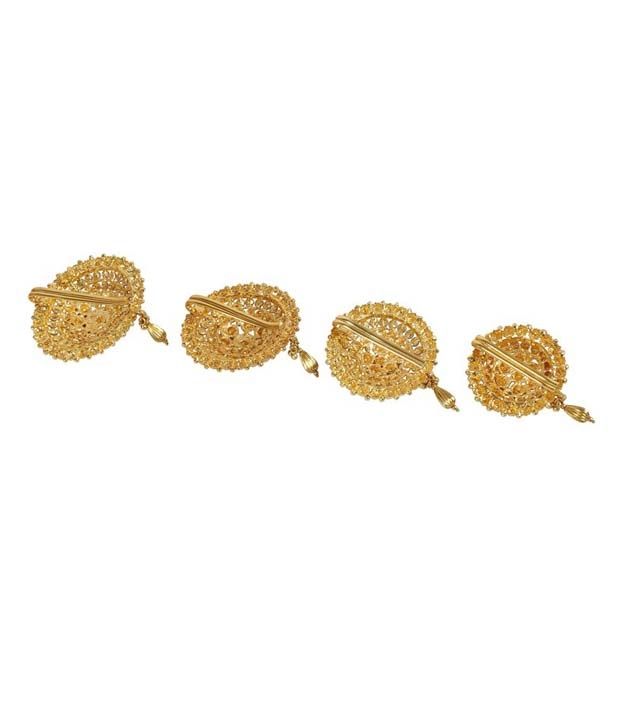 Much More Traditional Design Round Shape Gold Plated Hair Pin For