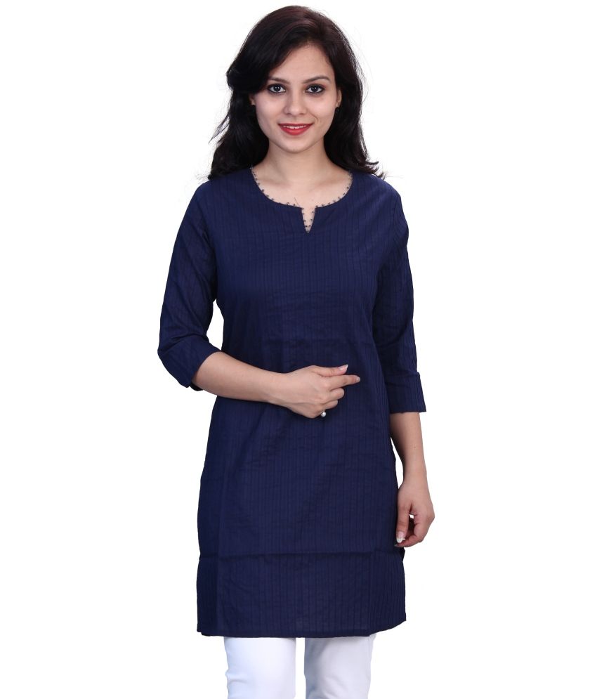 Cotton Bazaar Red Printed Cotton 3/4th Sleeves Medium Kurti - Buy Cotton Bazaar Red Printed 