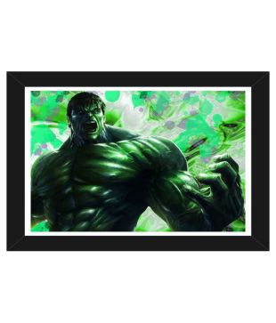 Trophydeal The Hulk Abstract Painting Hd Matte Poster With Wooden
