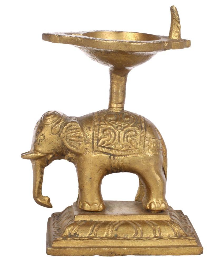 Poompuhar Brass Elephant Lamp: Buy Poompuhar Brass Elephant Lamp at ...