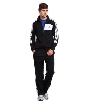 adidas black white tracksuit