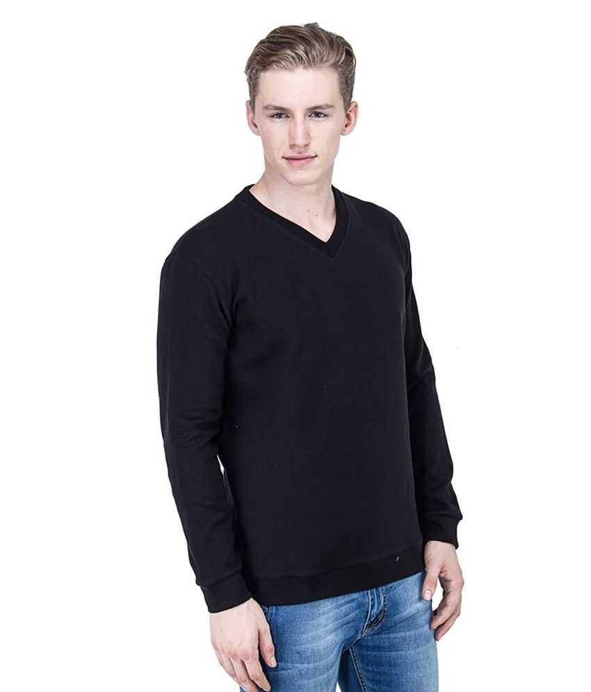 Mbs Garments Black Full Sleeves V-Neck Sweater - Buy Mbs Garments Black ...