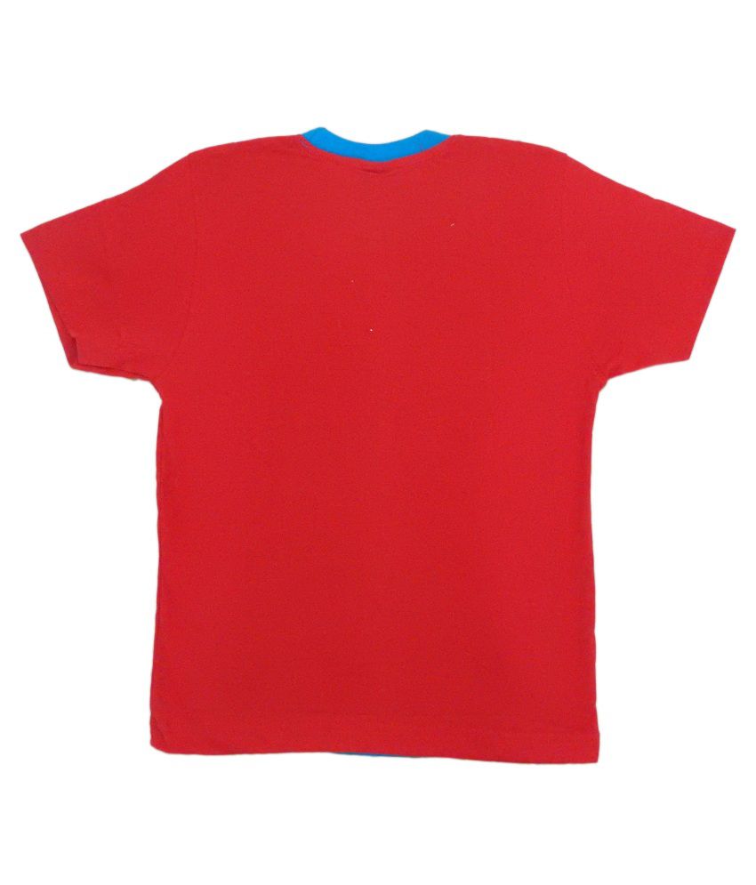 Plipsh Red Cotton Half Sleeves T-Shirt - Buy Plipsh Red Cotton Half ...