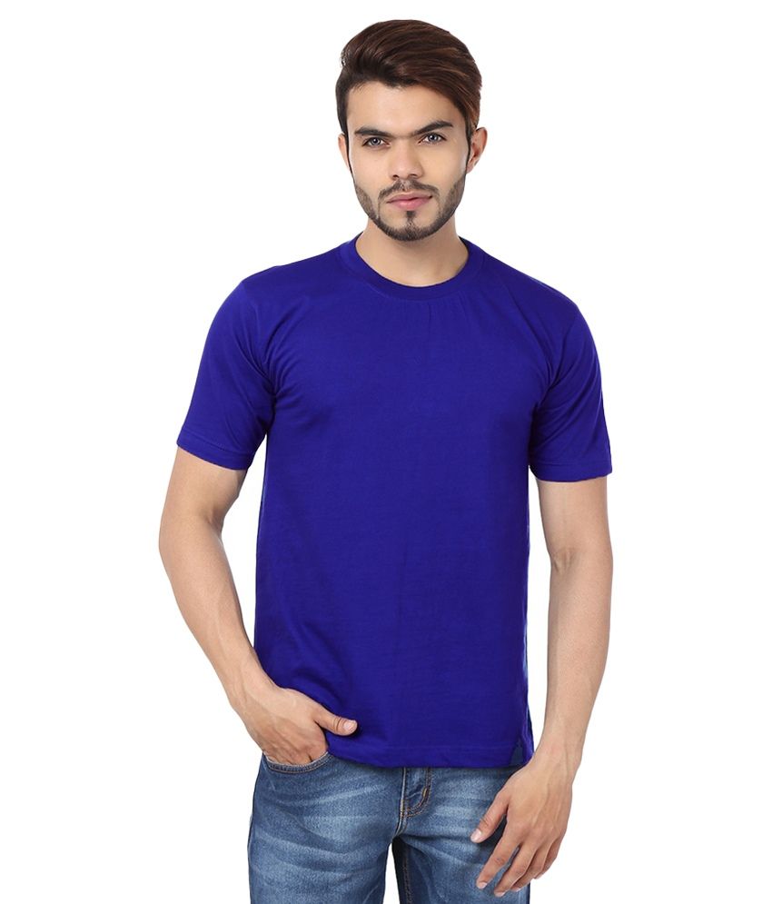     			Funky Guys Polyester Slim Fit Solid Half Sleeves Men's Round T-Shirt - Blue ( Pack of 1 )