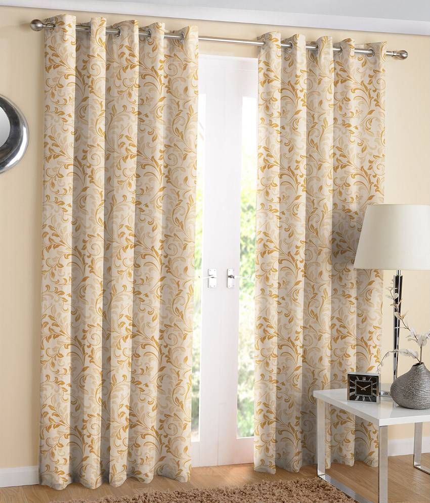 Suam Set of 2 Door Eyelet Curtains Jacquard Gold Buy Suam Set of 2
