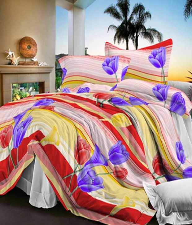 NINE LIVING BLUE POLAR BEDSHEET CUM COMFORTER WITH PILLOW ...