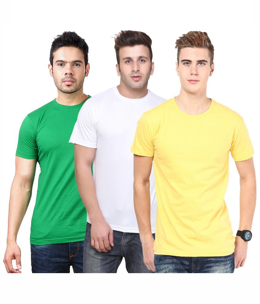     			Funky Guys Multicolor Cotton Blend T - Shirt - Pack of 3