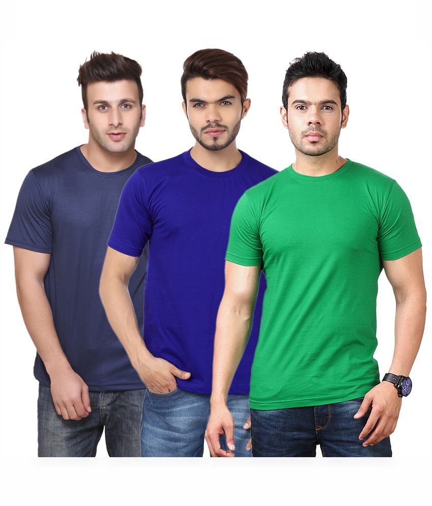     			Funky Guys Multicolor Cotton Blend T - Shirt - Pack of 3