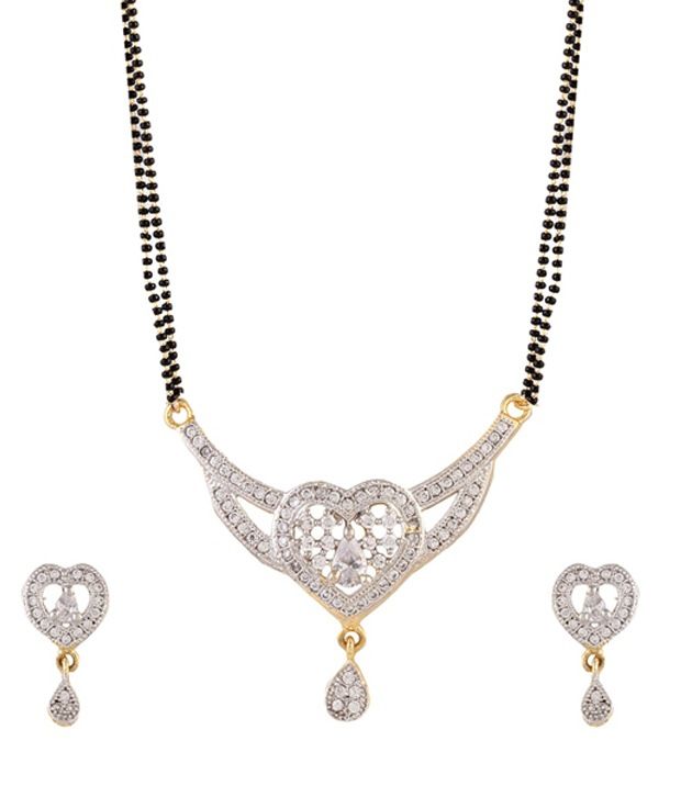     			Youbella Designer American Diamond Mangalsutra Set with Chain