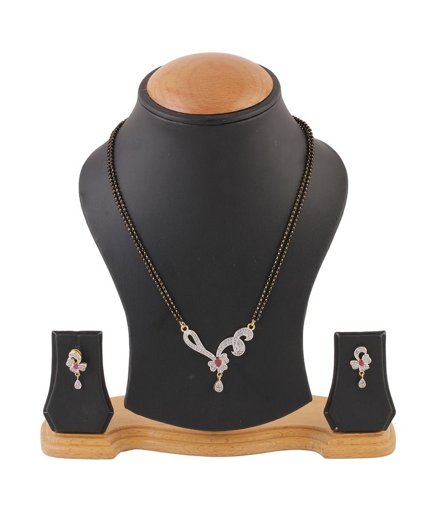     			Youbella Silver Alloy Mangalsutra Set With Chain