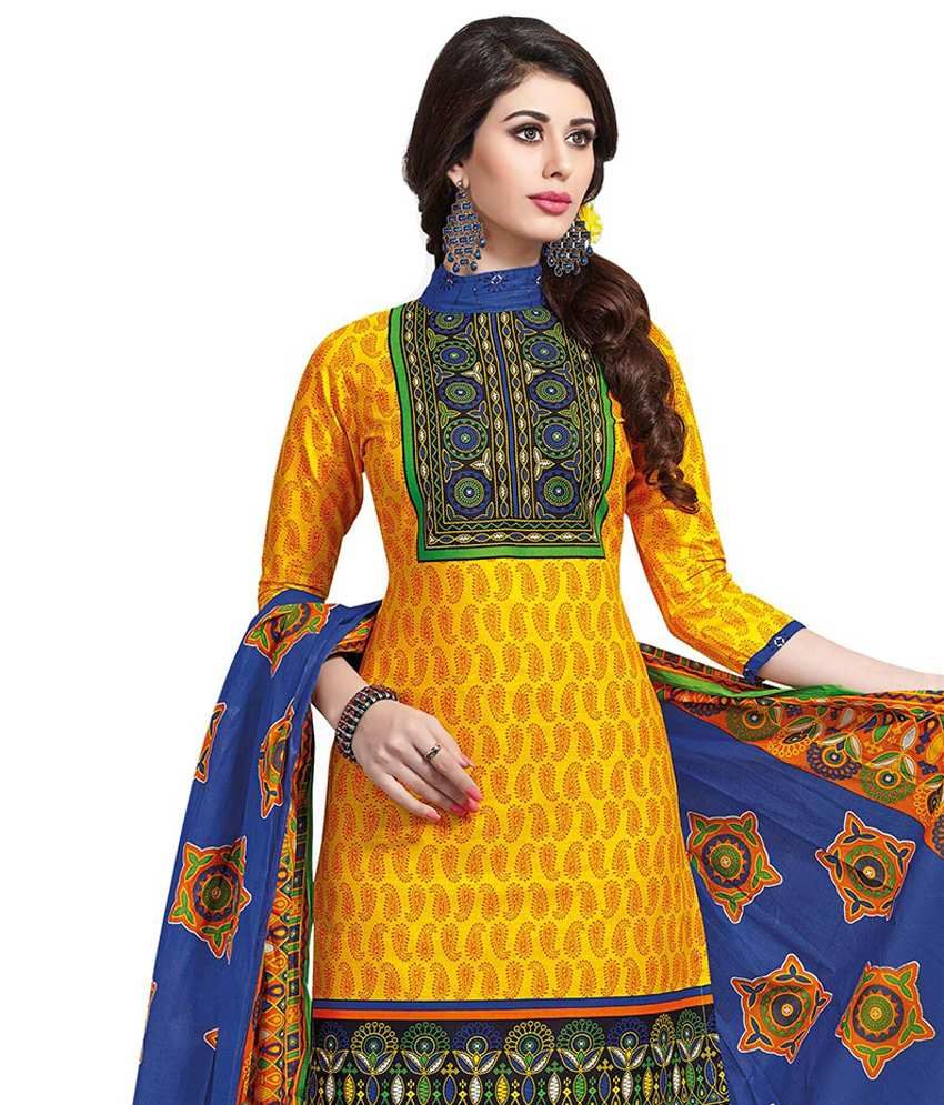 unstitched cotton dress material online