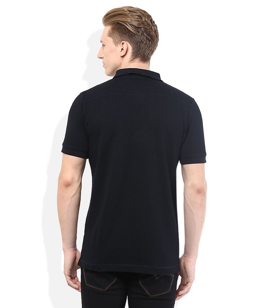 FCUK Black Solid Polo T Shirt - Buy FCUK Black Solid Polo ...