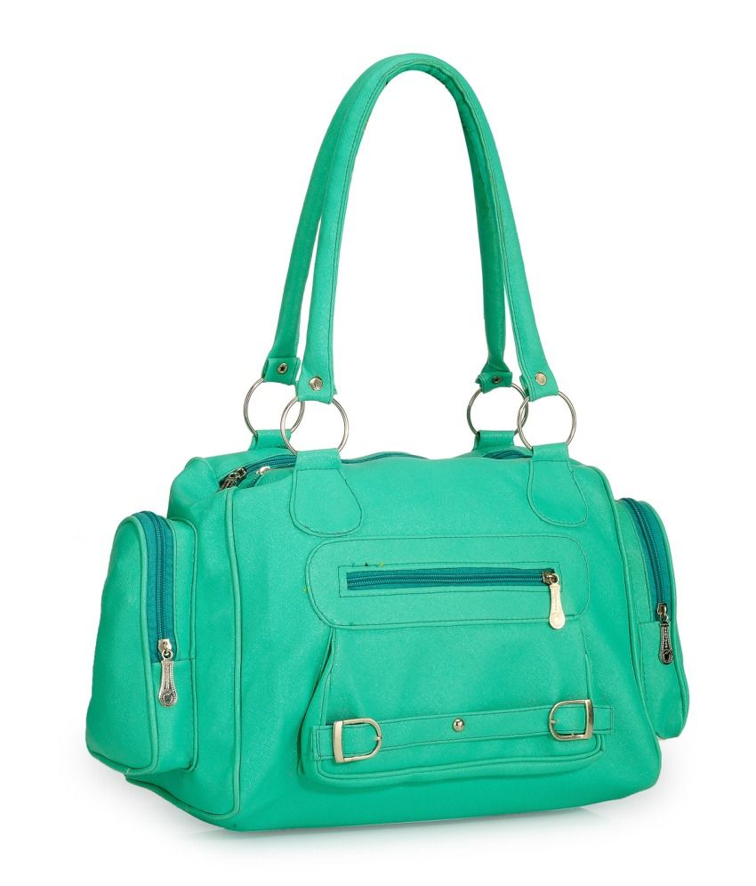 small green shoulder bag