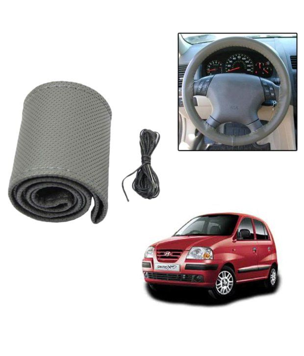 Allure Auto Grey Leather Steering Covers For Hyundai Santro Xing Buy
