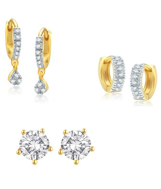     			Youbella Gold Style Diva Daily Wear Earrings - Pack Of 3