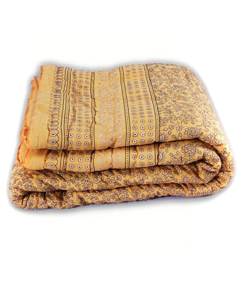 Jaipur Textile Hub Yellow Double Size Quilt Buy Jaipur Textile Hub