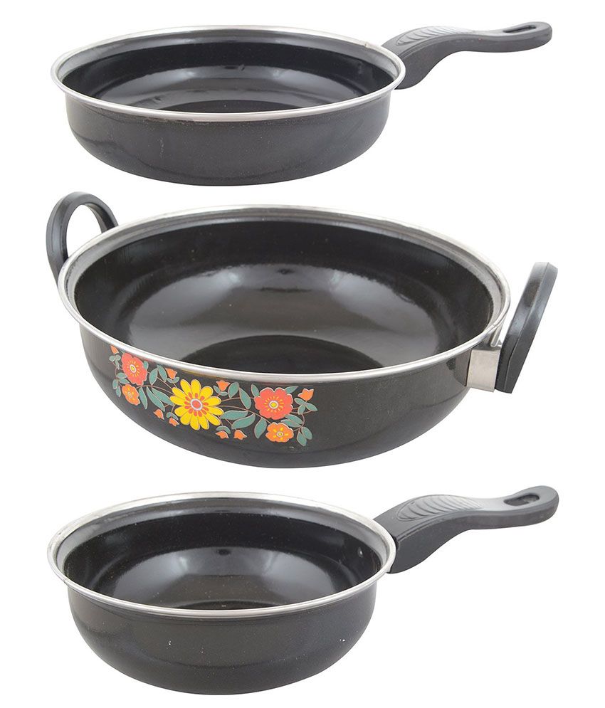 Byc Black Stainless Steel Cookware Set Of 3 Buy Online at Best Price in India Snapdeal