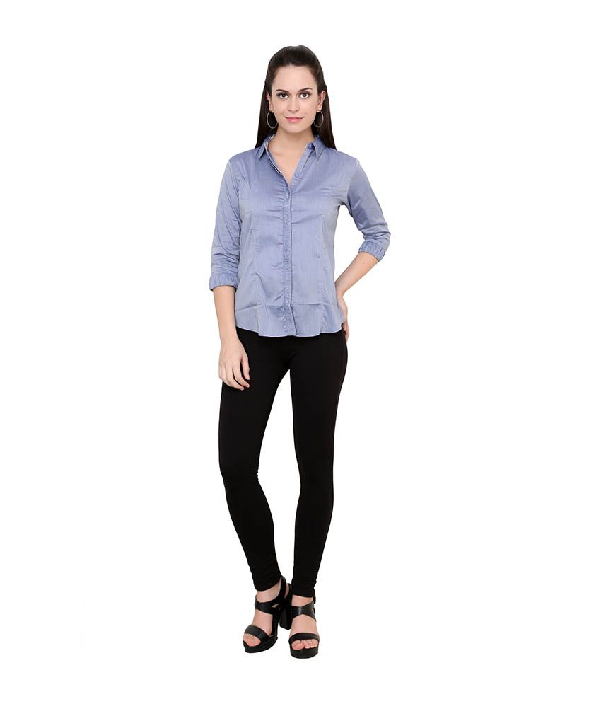 Buy Ranit Collections Blue Cotton Shirts Online at Best Prices in India ...