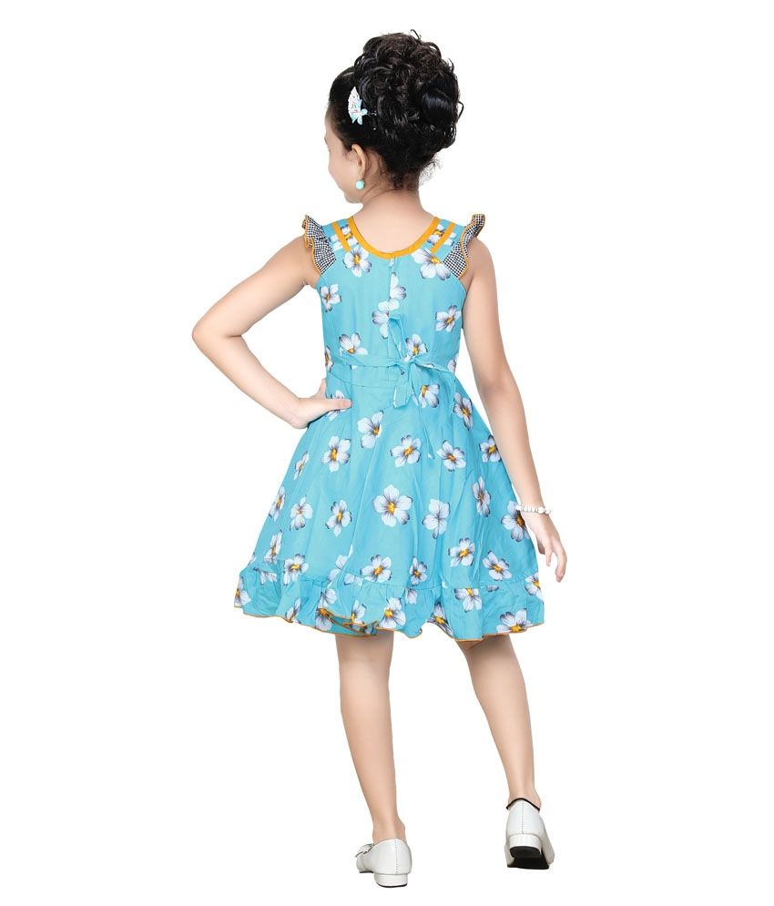 blue color party frocks
