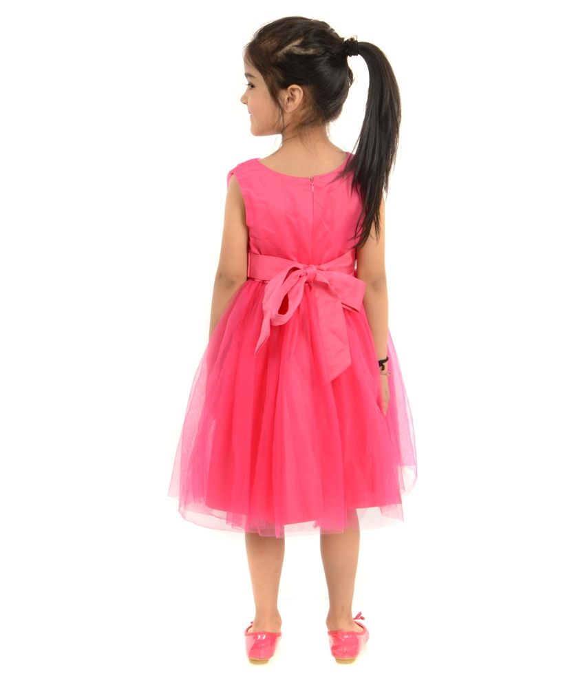 pink net long frock