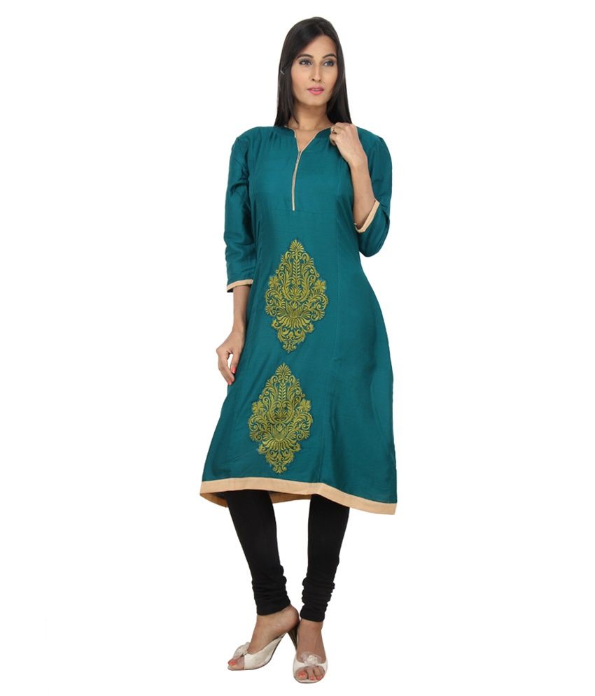 Mansi Fabrics Green Cotton Kurti Buy Mansi Fabrics Green Cotton Kurti