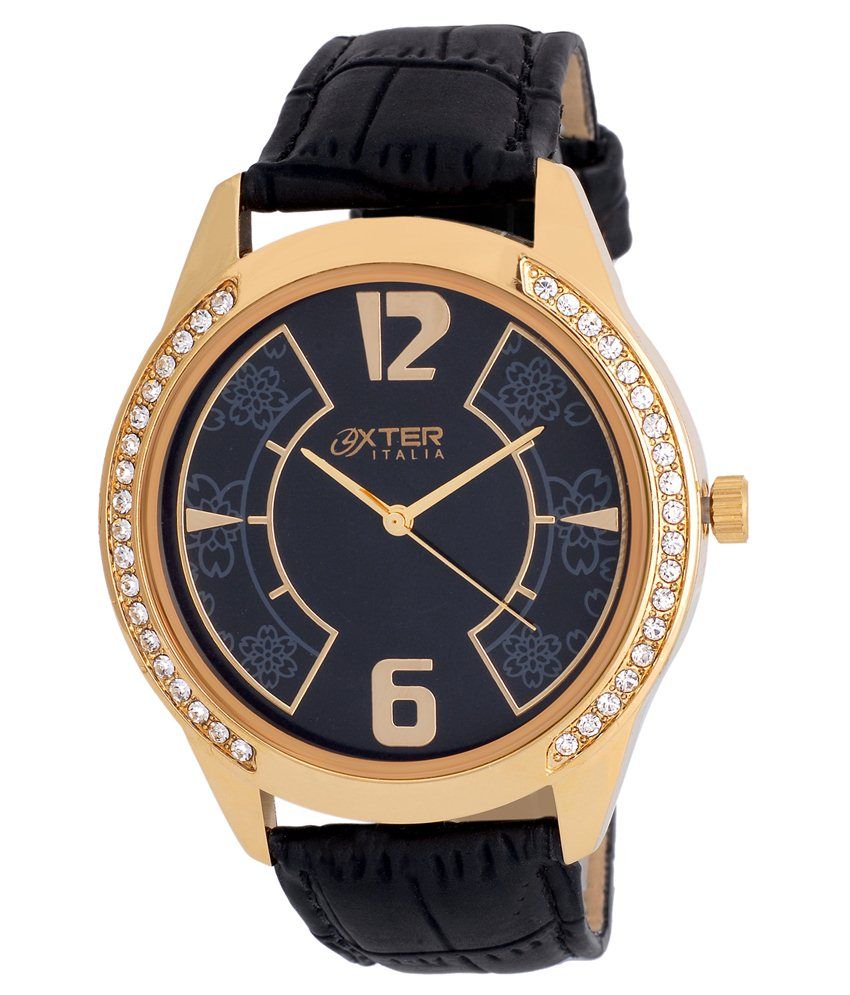 Oxter Black Leather Wrist Watch Buy Oxter Black Leather Wrist Watch Online at Best Prices in