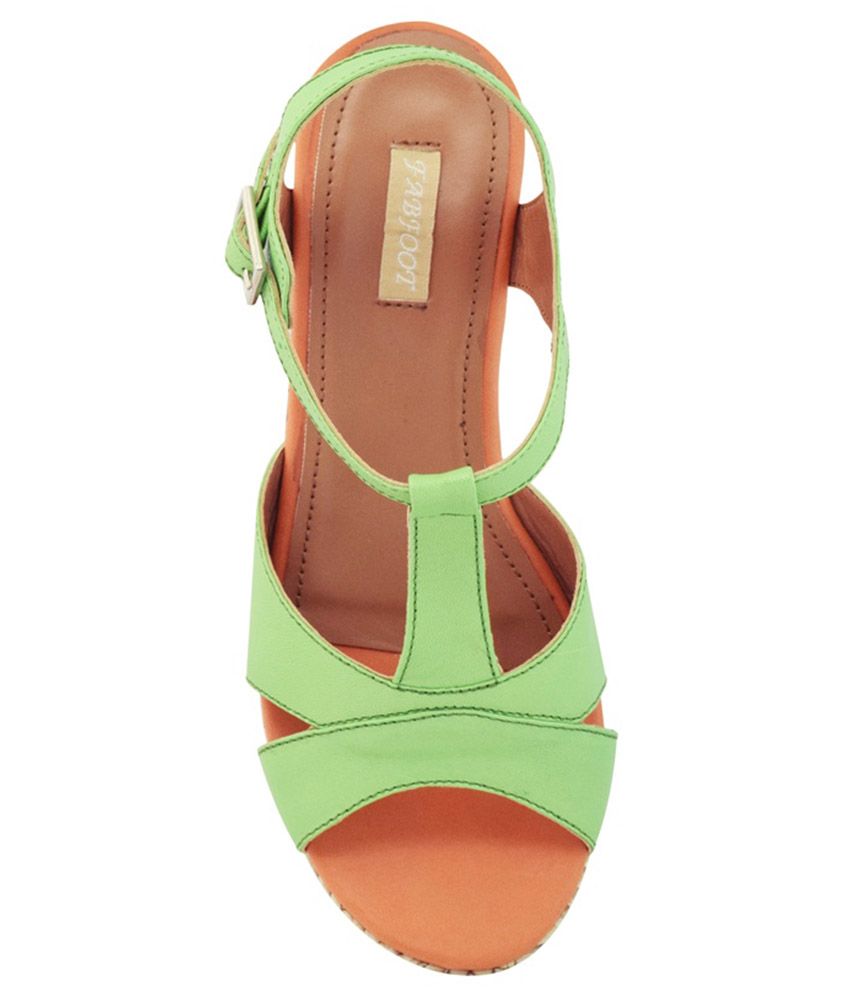 Fabfoot Green Wedge Sandals Price in India- Buy Fabfoot Green Wedge Sandals Online at Snapdeal