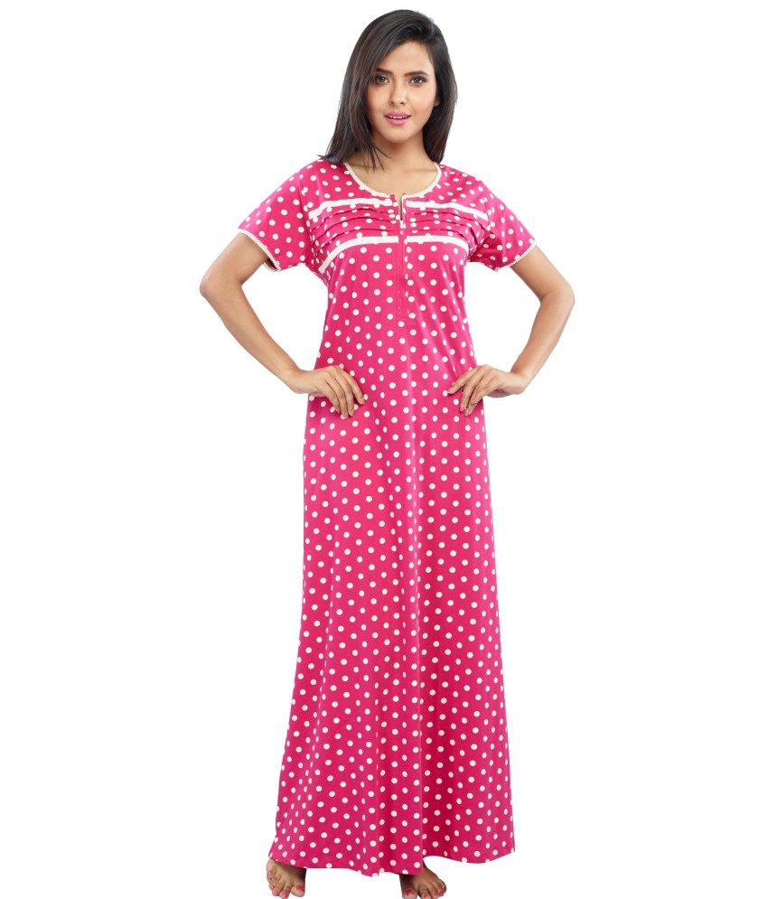 Buy Juliet Pink Cotton Nighty Online At Best Prices In India Snapdeal 