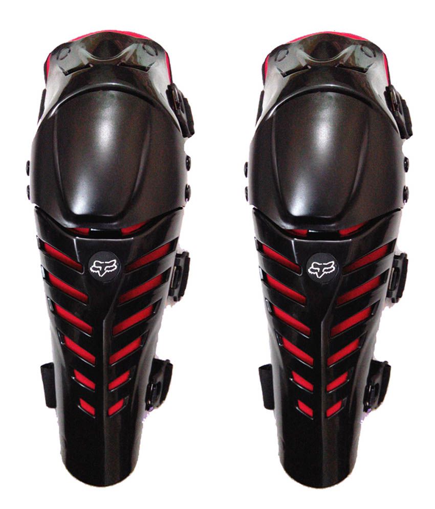 Fox Raptor Knee Guard Black With Red For Bike Racing & Riding 1 Pair.: Buy Fox Raptor Knee Guard 