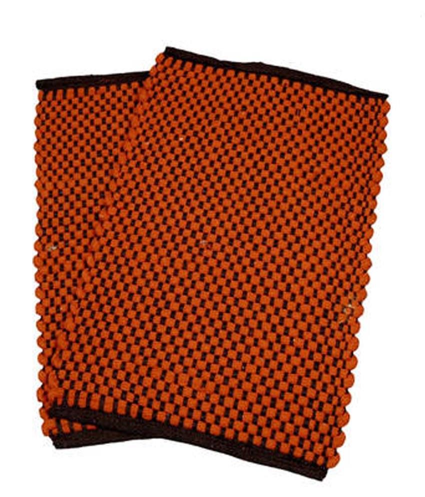 Saawaan Orange Cotton Floor Mat Set Of 2 - Buy Saawaan Orange Cotton