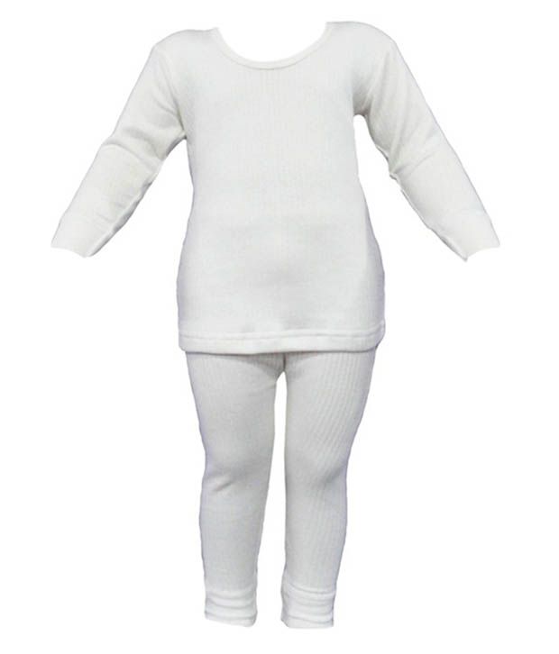     			Selfcare White Viscose Thermal Top And Pyjama Set For Baby Boys