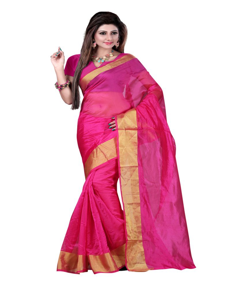 Ansu Fashion Pink Mysore Silk Saree - Buy Ansu Fashion Pink Mysore Silk ...