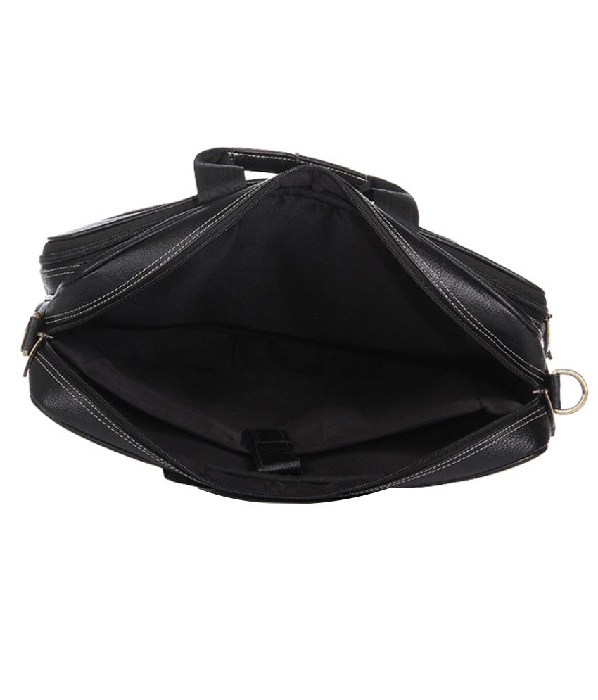 Stamp Black Leather Laptop Bag - Buy Stamp Black Leather Laptop Bag Online at Low Price - Snapdeal