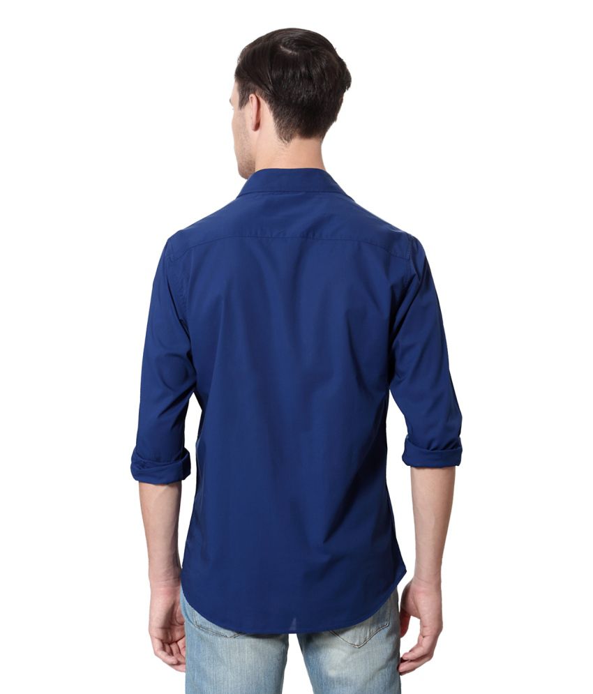 Allen Solly Blue Cotton Shirt - Buy Allen Solly Blue Cotton Shirt ...