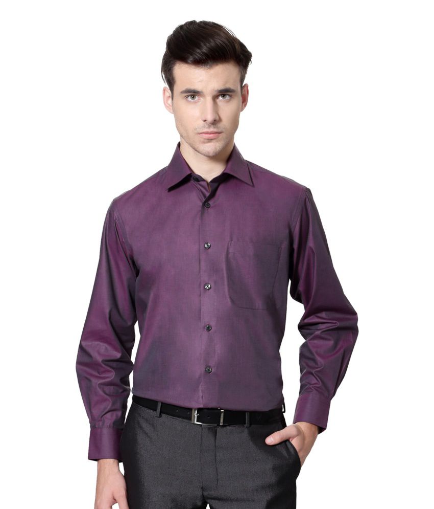Louis Philippe Purple Cotton Shirt - Buy Louis Philippe Purple Cotton Shirt Online at Best ...
