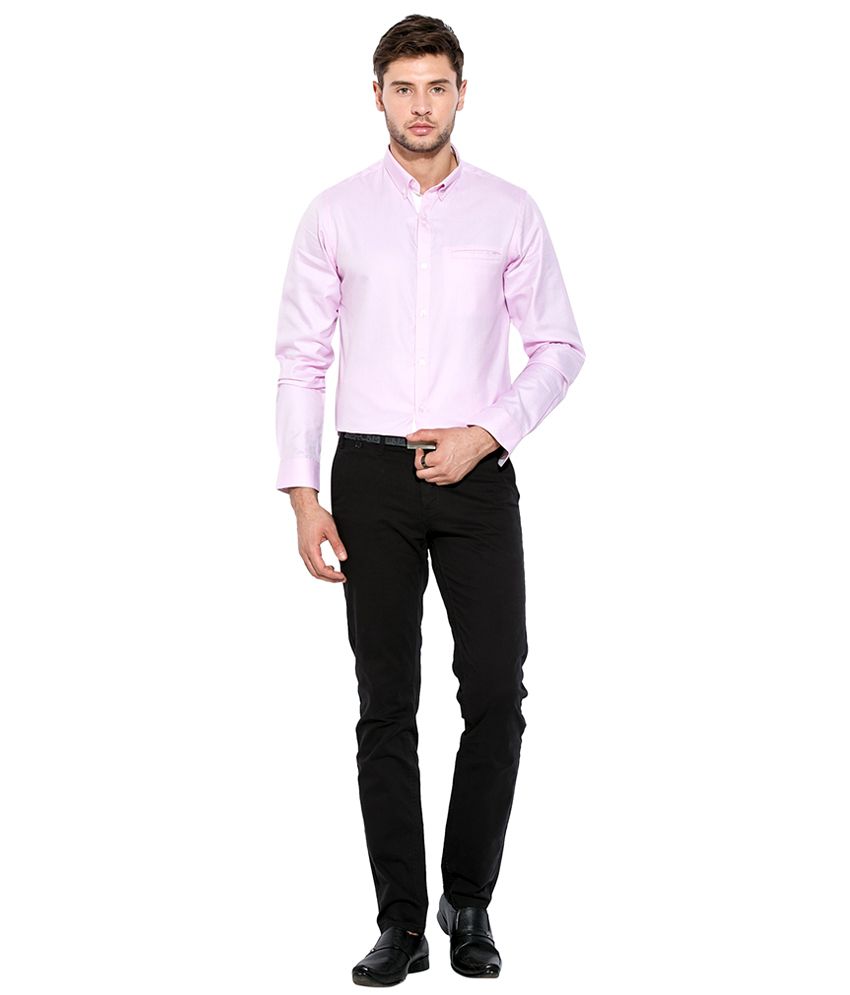Mufti Pink Solid Shirt - Buy Mufti Pink Solid Shirt Online at Best ...