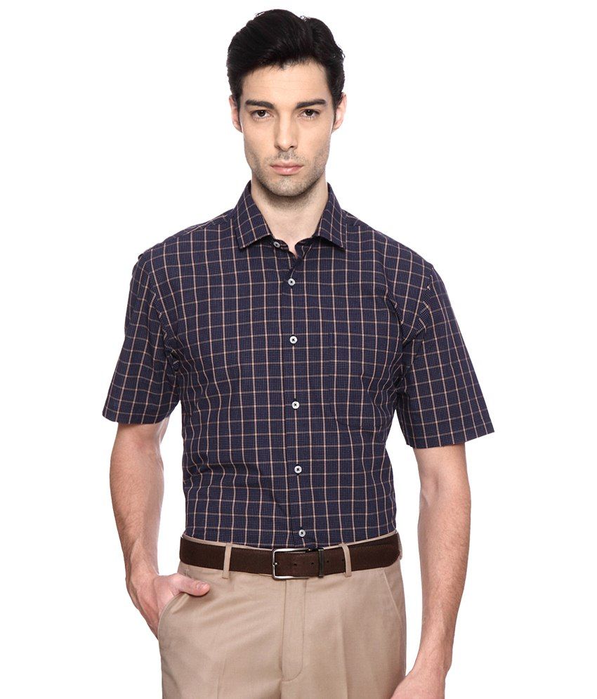 Peter England Navy Blue Formal Shirt Buy Peter England Navy Blue