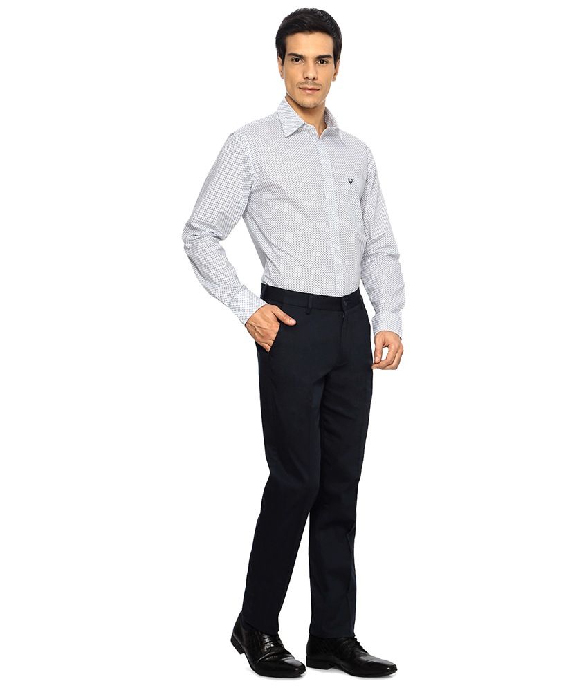 Peter England Navy Blue Formal Trousers 