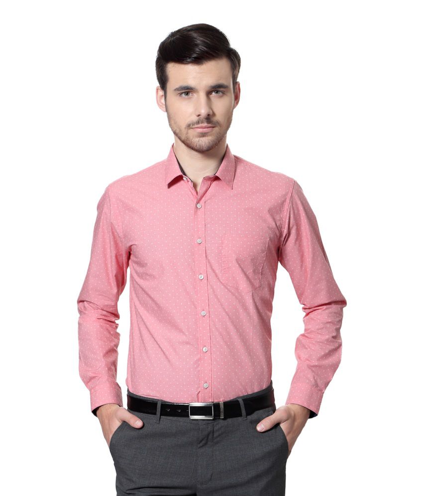 Van Heusen Pink Cotton Shirt - Buy Van Heusen Pink Cotton Shirt Online ...
