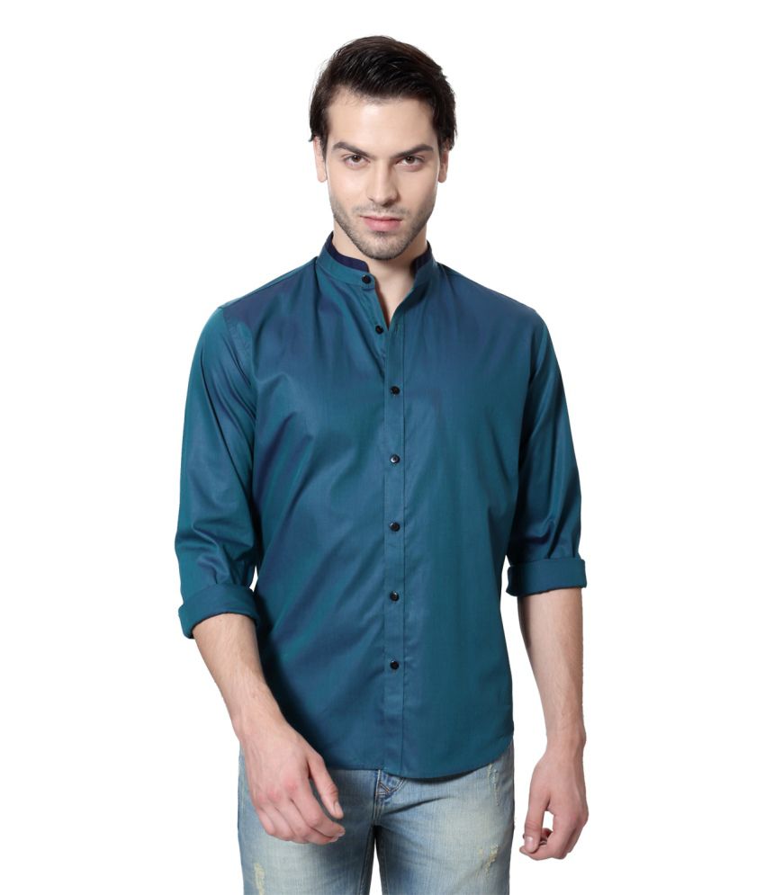Van Heusen Turquoise Cotton Shirt - Buy Van Heusen Turquoise Cotton ...