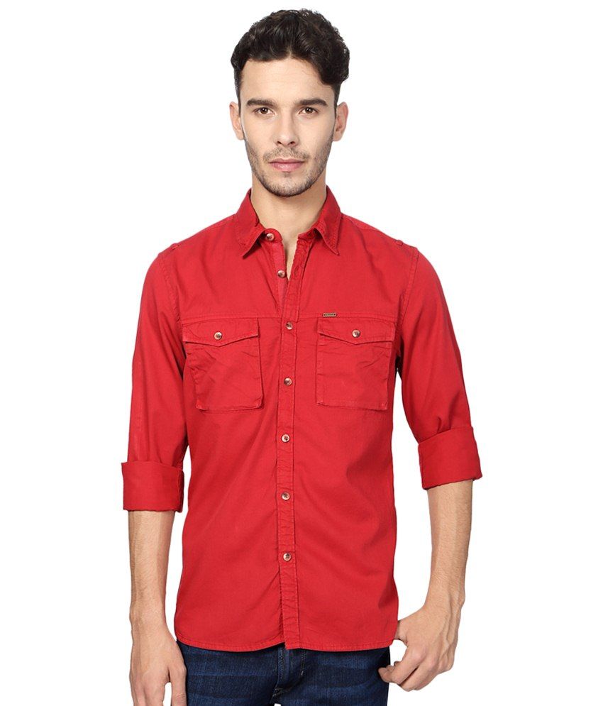 Peter England Red Casual Shirt - Buy 
