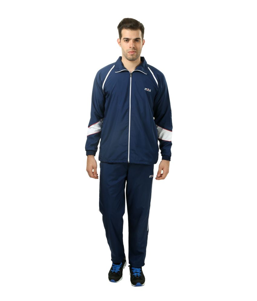 Stag Navy and White Polyester Tracksuit - Buy Stag Navy and White ...