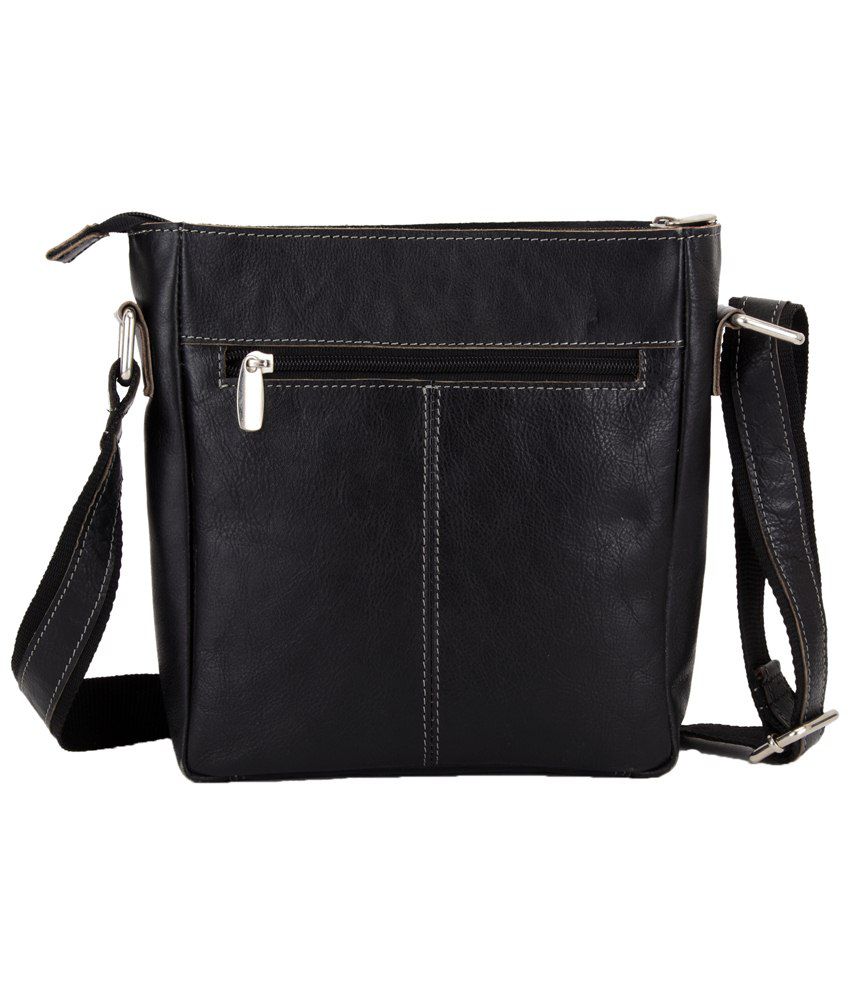 WildHorn Black Leather Sling Bag for Women - Buy WildHorn Black Leather ...