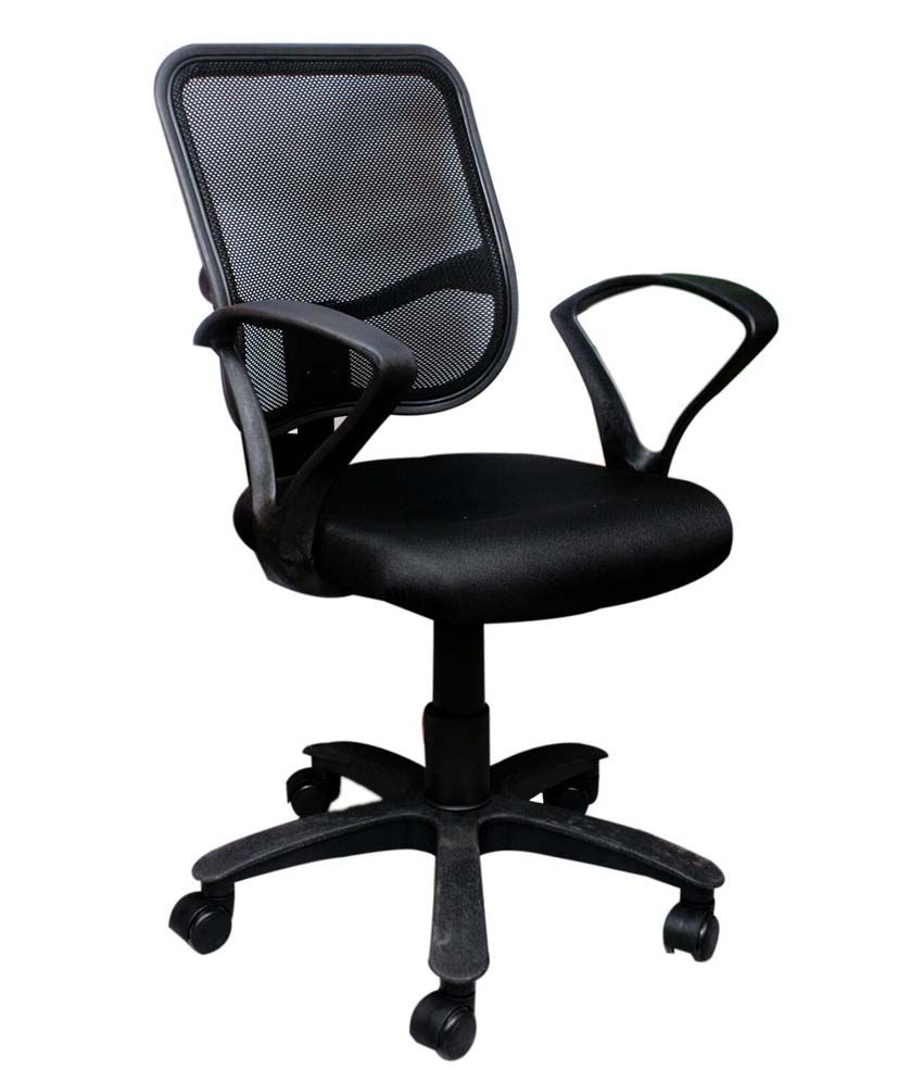 Square Net Back Office Chair In Black