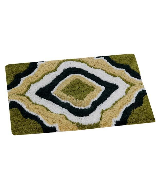    			Aazeem Green Cotton Embroidery Floor Mat